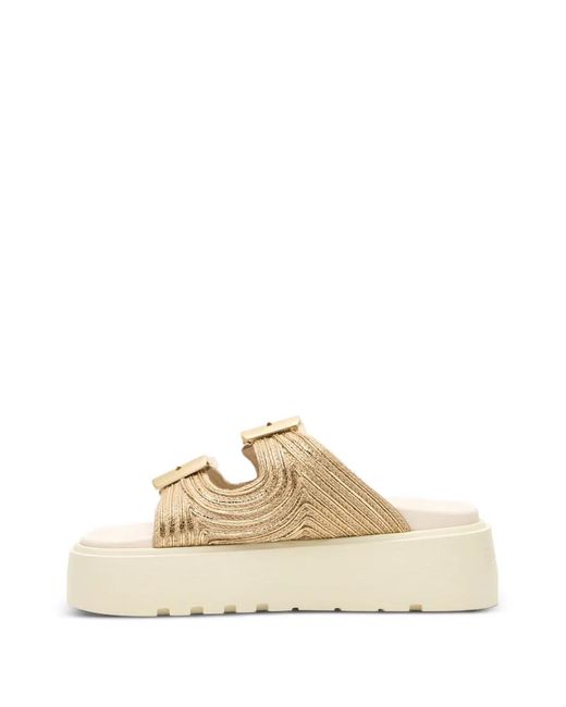 Casadei Natural Thaiti Birki Buckle Slides