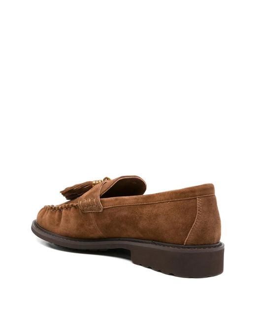 ADRIANNA FERETTI Brown Tassel-Detail Loafers