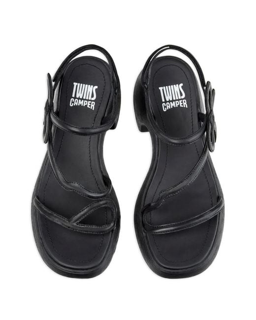 Camper White Thelma Twins Bow-Detail Leather Sandals