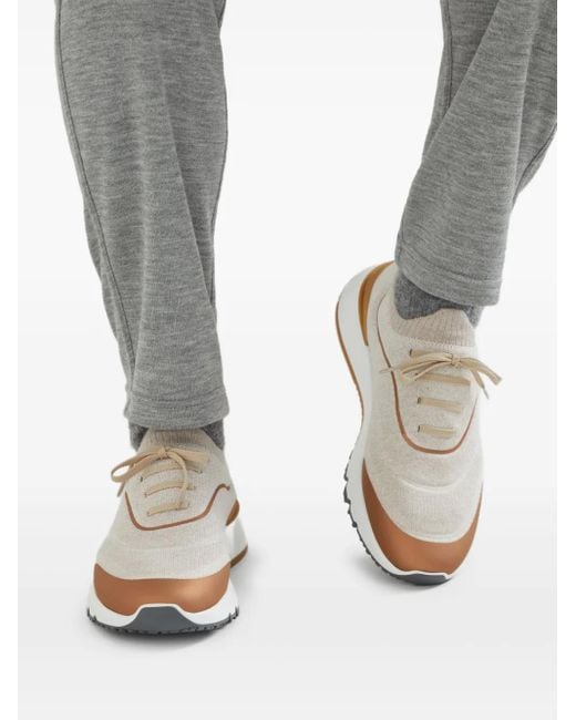 Brunello Cucinelli White 'Runners' Sneakers for men