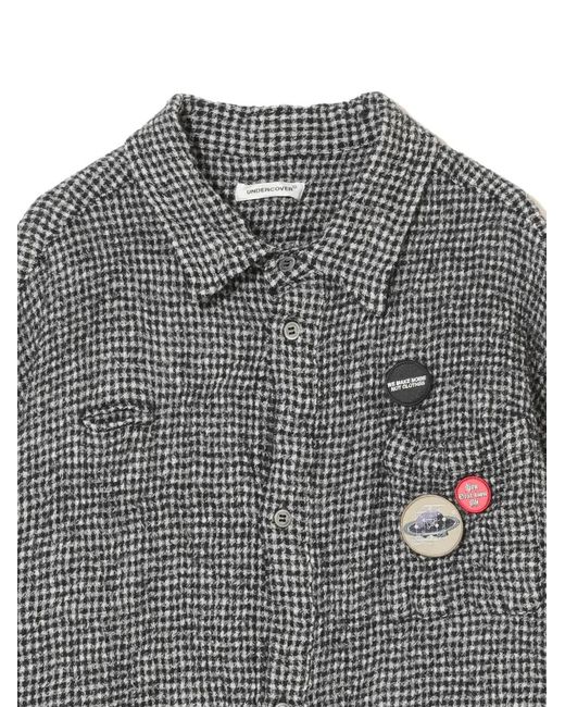 Undercover Gray Checked Wool Shirt for men