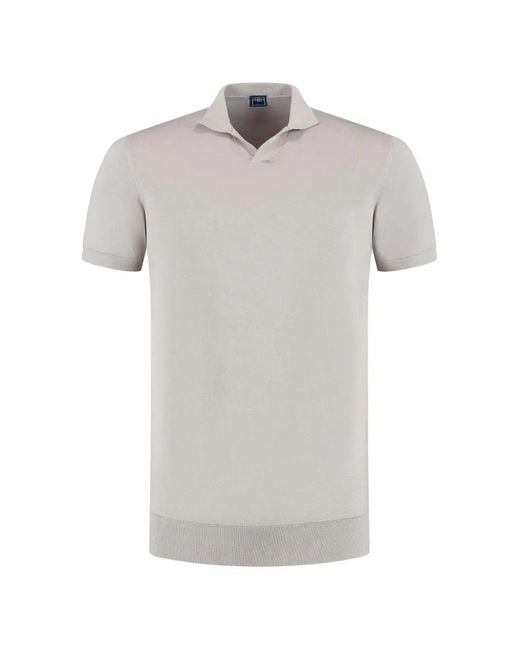 Fedeli Gray V-Neck T-Shirt for men