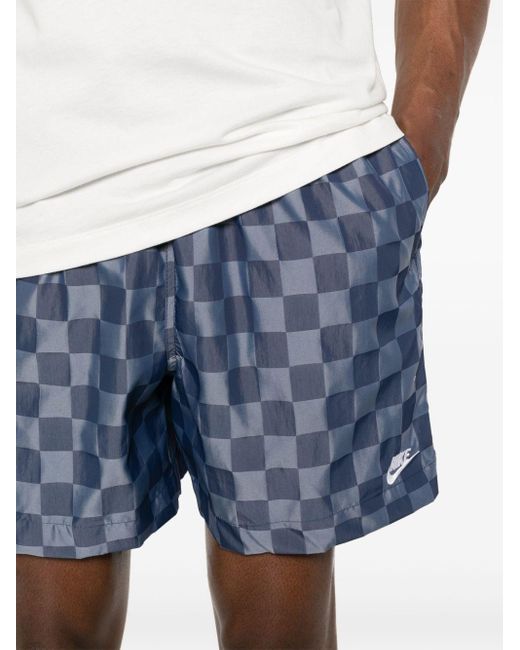 Nike Blue Flow Logo-embroidered Shorts for men