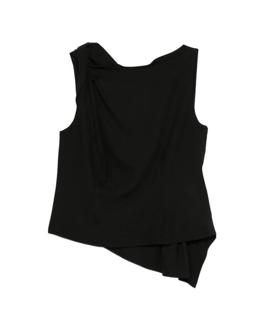 Rohe Black Asymmetric Draped Top