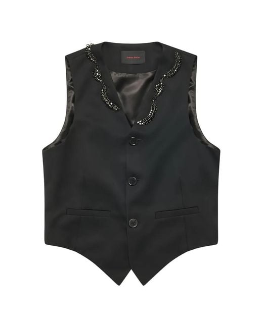Simone Rocha Black Embellished Waistcoat for men