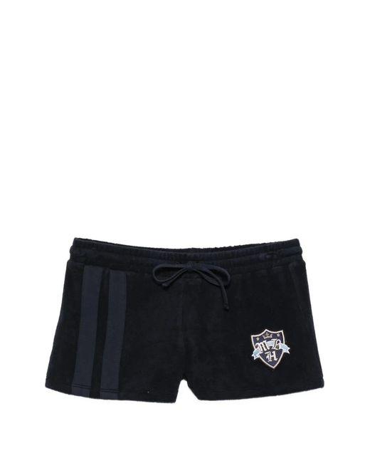 M I S B H V Black Stripes Crest Shorts