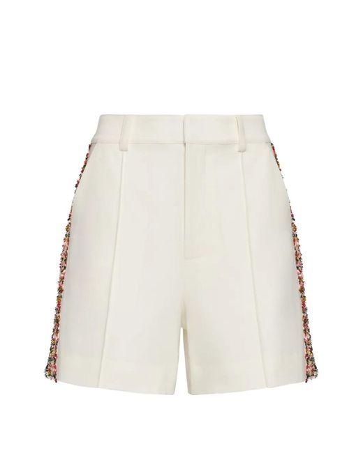 Cinq À Sept White Lynn Trim Shorts