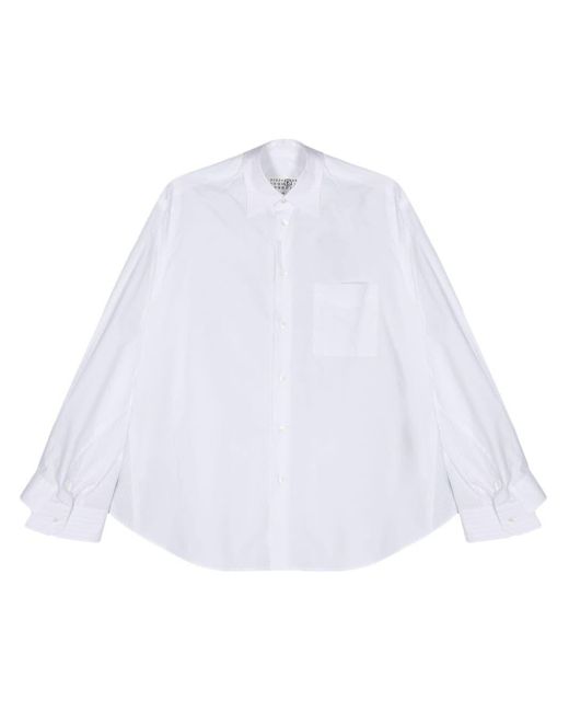 Chemise à empiècements contrastants MM6 by Maison Martin Margiela en coloris White