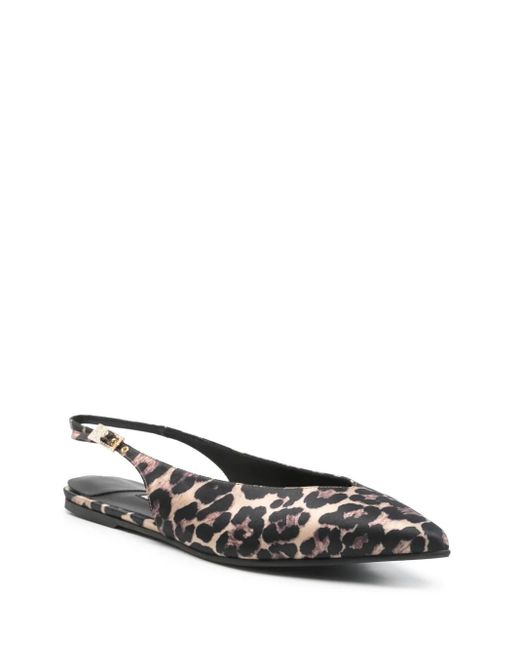 Le Silla White Leopard Ballet Flats