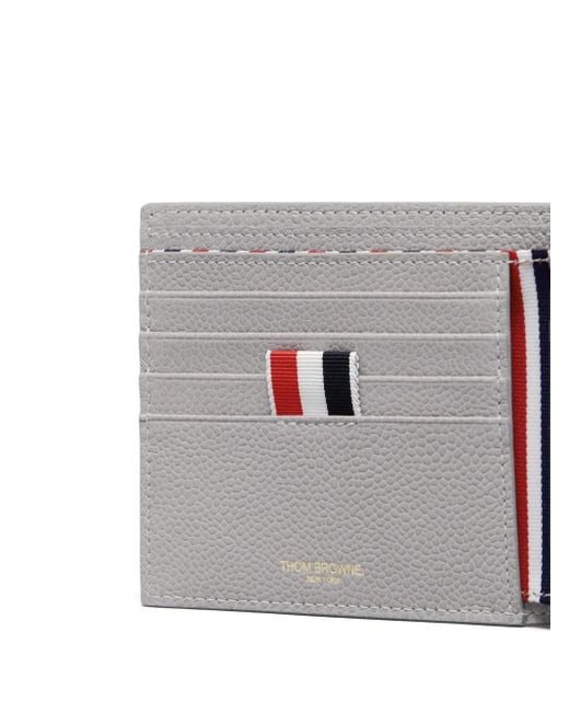 Thom Browne Gray Feather-Print Card Holder for men