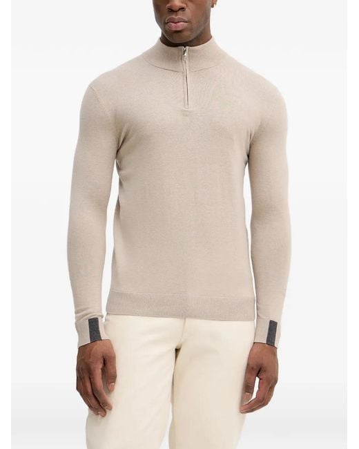 Mos Mosh Natural Mmgadam Half-Zip Sweater for men