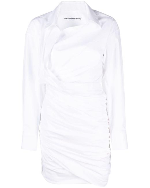 Alexander Wang White Asymmetric Cotton Shirtdress
