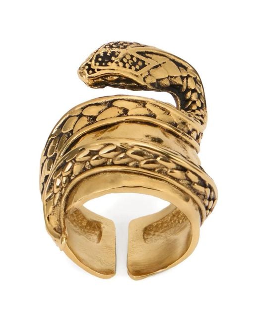 Roberto Cavalli Metallic Snake-Motif Ring