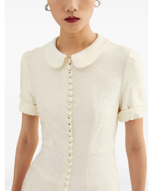 Jil Sander White Floral-Jacquard Shirt