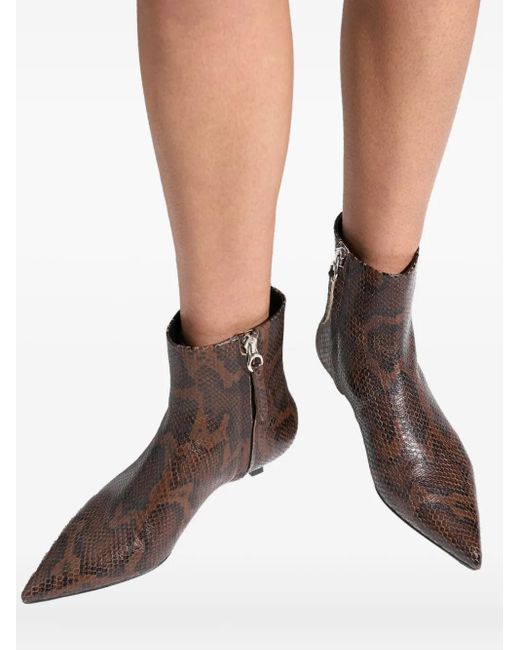 Aeyde Brown 35Mm Sofie Pointed-Toe Ankle Boots