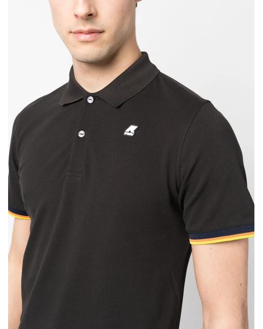 Polo À Patch Logo K-Way pour homme en coloris Black