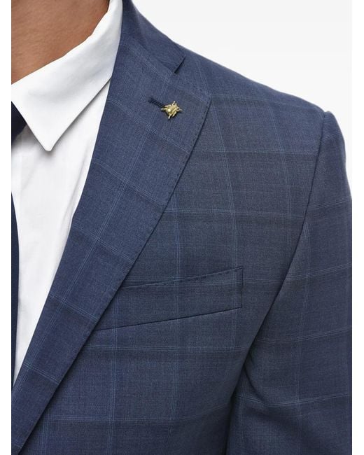 Corneliani Blue Single-Breasted Check-Pattern Suit for men