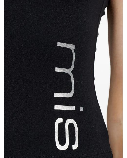 M I S B H V Black T-Shirt À Découpe Au Dos