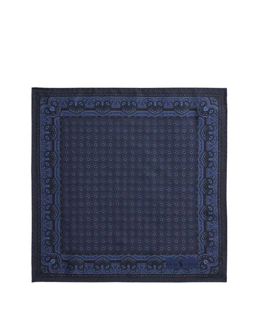 Polo Ralph Lauren Blue Printed Pocket Square for men