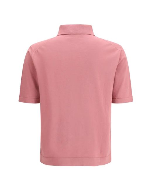 Piacenza Cashmere Pink Button Detailing Cotton Polo for men