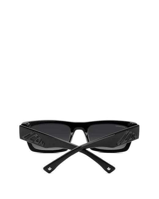 DSquared² Black Icon Logo-Detail Sunglasses for men