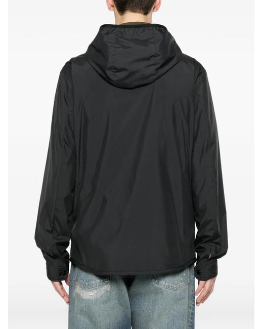 Moncler Black Logo-Patch Hooded Jacket for men