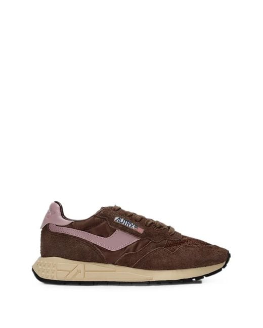 Autry Brown Reelwind Low Suede Sneakers