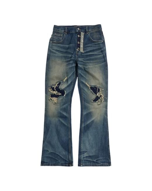 BIRTH OF ROYAL CHILD Blue Distressed Bootcut Jeans for men