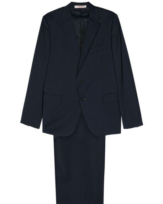 Valentino Garavani Blue Mini-check Single-breasted Suit for men
