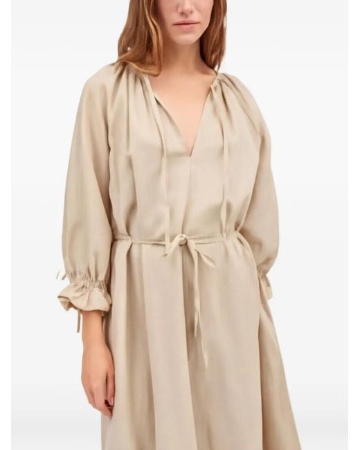 Skall Studio Natural Benedette Ruffled Tie-Fastening Maxi Dress