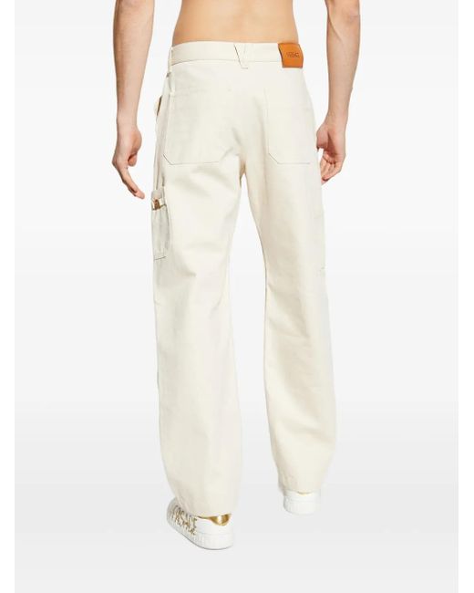 Versace Natural Logo-Patch Utility Trousers for men