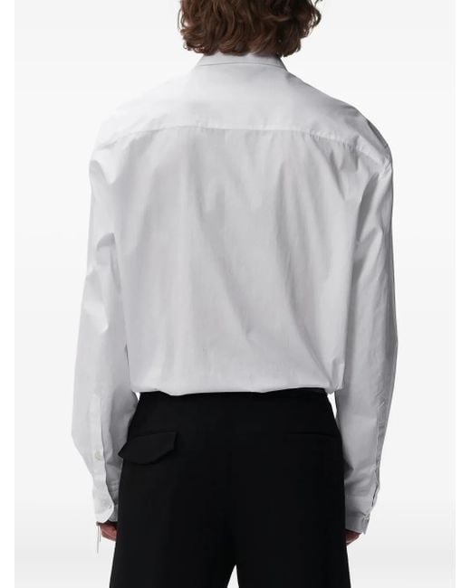Ann Demeulemeester Gray Mark Popeline Long-Sleeve Shirt for men