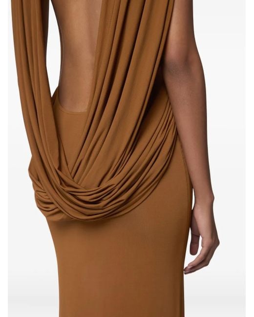 Nina Ricci Gedrapeerde Jurk Met Col in het Brown