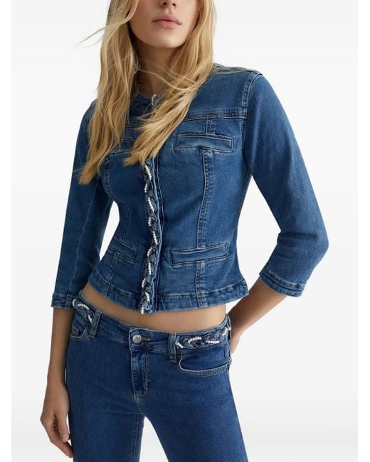 Liu Jo Blue Braid Denim Jacket