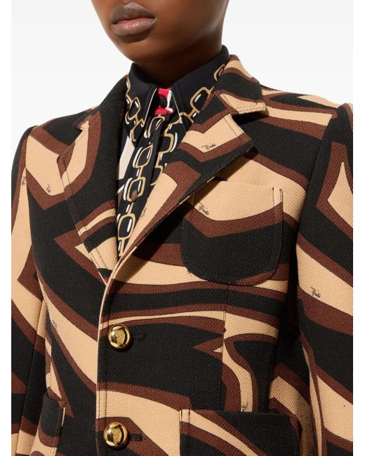 Emilio Pucci Brown Labirinto Print Grand Poudre Jacket
