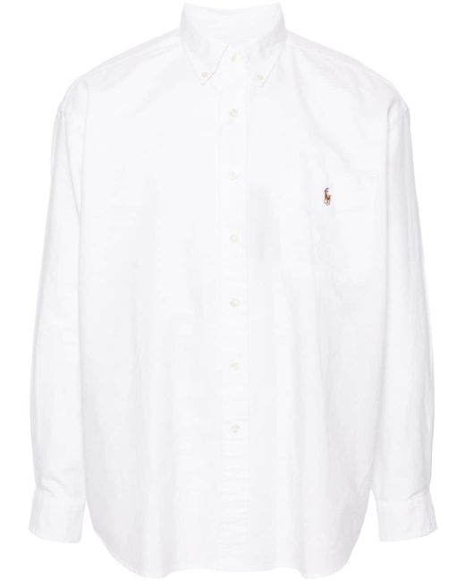 Polo Ralph Lauren White Polo Pony-embroidered Cotton Shirt for men