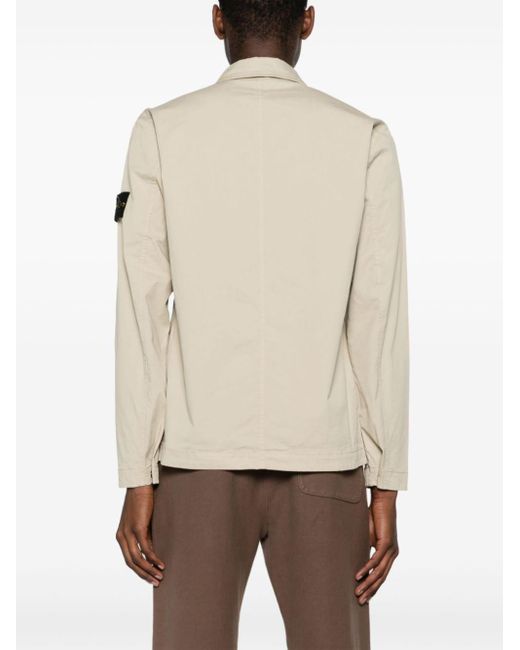 Stone Island Natural Overshirt In Cotone for men