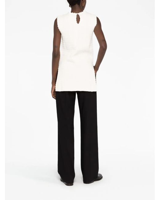Jil Sander White Sleeveless Knitted Top