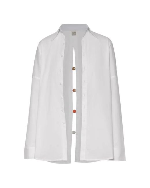 Baobab White Chemise Wayra À Pierres De Résine Et Fente Au Dos
