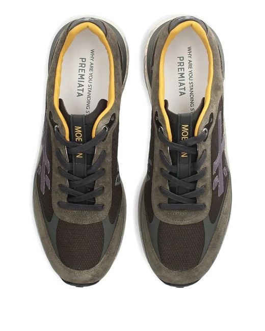 Premiata Brown Moerun 7771 Logo Platform Sneakers