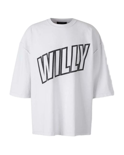 Willy Chavarria Gray Cotton T-Shirt for men