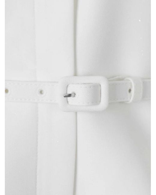 Roland Mouret White Flower Belted Jacket