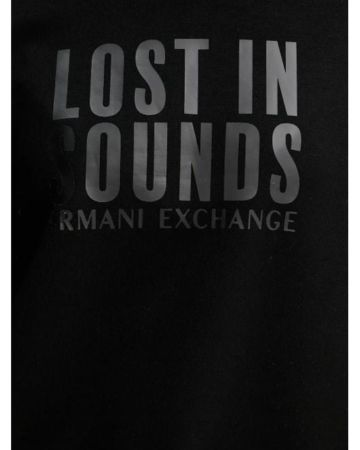ARMANI EXCHANGE Black Ribbed Crew-Neck Sweatshirt
