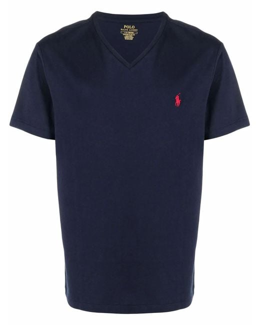 Polo Ralph Lauren Blue Embroidered Logo T-Shirt for men