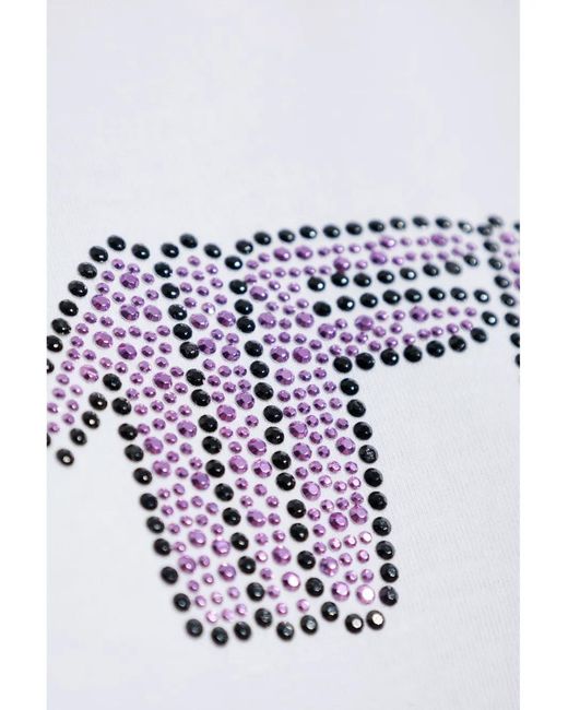 DSquared² White Rhinestone-Embellished T-Shirt