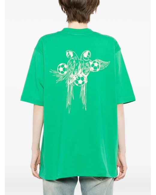 Farm Rio Green Logo-Print T-Shirt