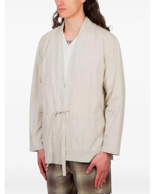 Universal Works White Tie-Front Jacket for men