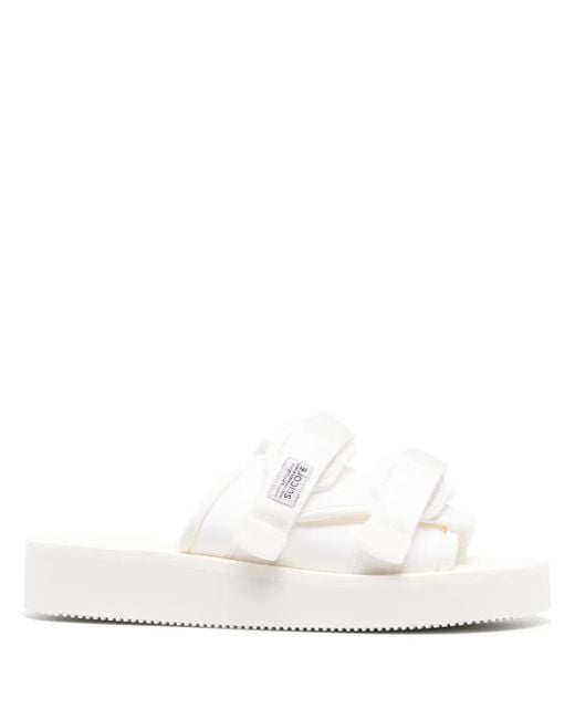 Suicoke White Moto-Po Touch-Strap Slides