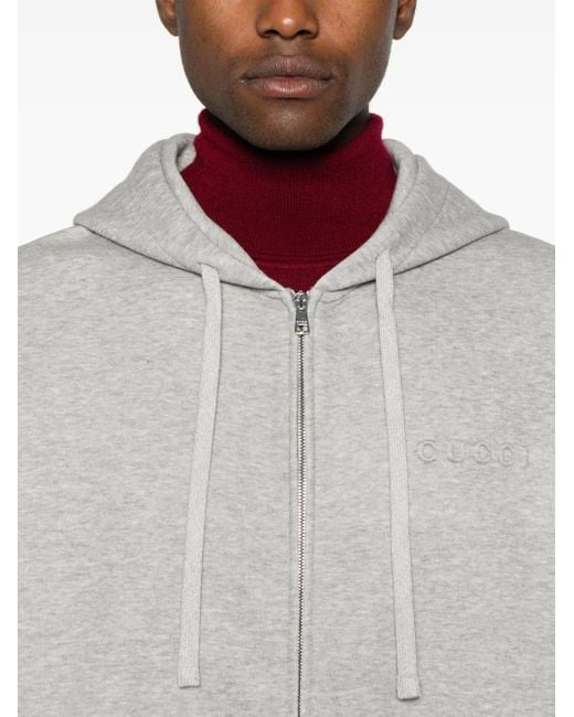 メンズ Gucci ロゴ パーカー Gray