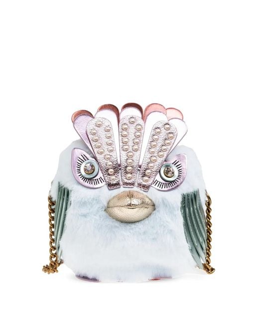 Kurt Geiger White Pom Pom Eagle Mini Bag